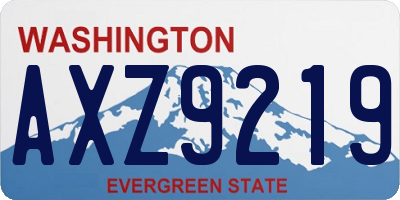 WA license plate AXZ9219