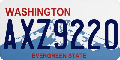WA license plate AXZ9220