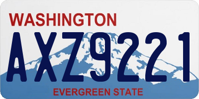 WA license plate AXZ9221