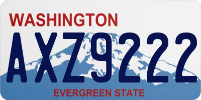 WA license plate AXZ9222