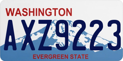 WA license plate AXZ9223