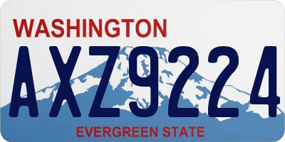 WA license plate AXZ9224