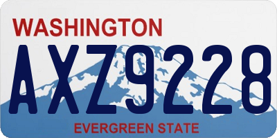 WA license plate AXZ9228
