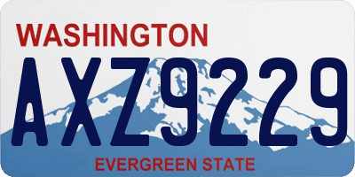 WA license plate AXZ9229