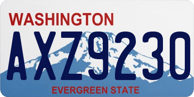 WA license plate AXZ9230