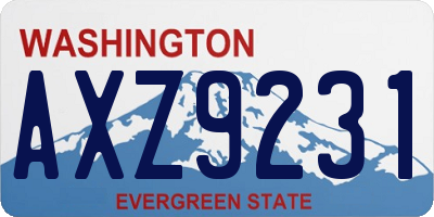 WA license plate AXZ9231