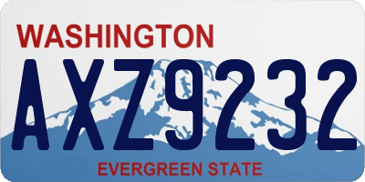 WA license plate AXZ9232