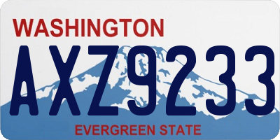 WA license plate AXZ9233