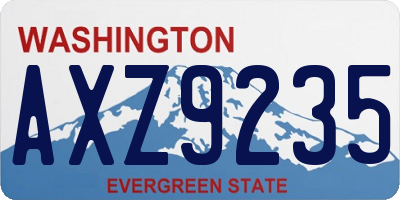 WA license plate AXZ9235