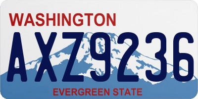 WA license plate AXZ9236