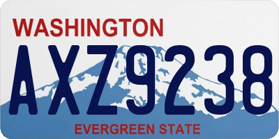 WA license plate AXZ9238