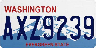 WA license plate AXZ9239