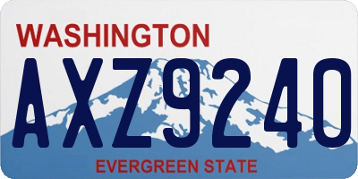 WA license plate AXZ9240