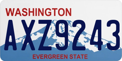 WA license plate AXZ9243