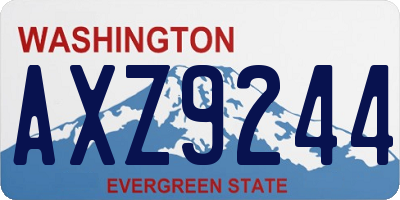 WA license plate AXZ9244