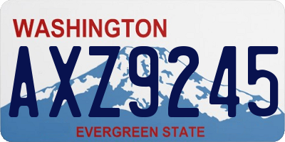 WA license plate AXZ9245