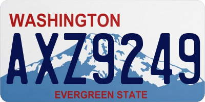 WA license plate AXZ9249