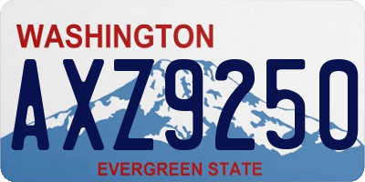 WA license plate AXZ9250