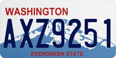 WA license plate AXZ9251