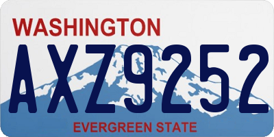 WA license plate AXZ9252