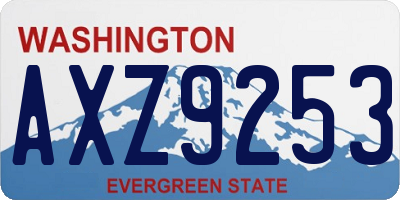 WA license plate AXZ9253