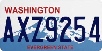 WA license plate AXZ9254