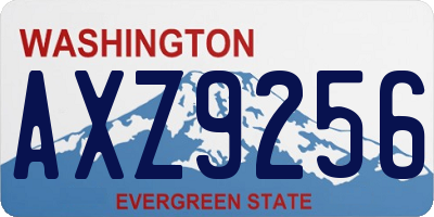 WA license plate AXZ9256