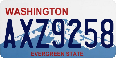 WA license plate AXZ9258