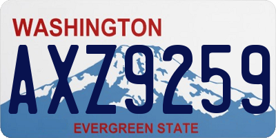 WA license plate AXZ9259
