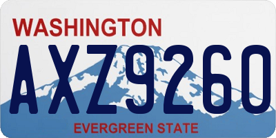 WA license plate AXZ9260