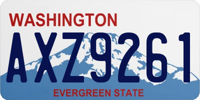 WA license plate AXZ9261