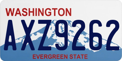 WA license plate AXZ9262