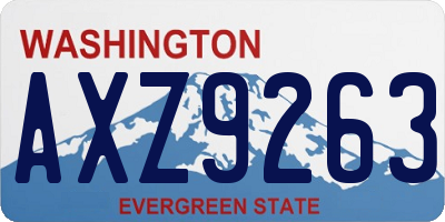 WA license plate AXZ9263