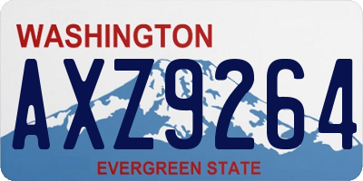 WA license plate AXZ9264