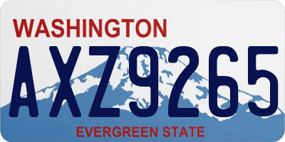 WA license plate AXZ9265