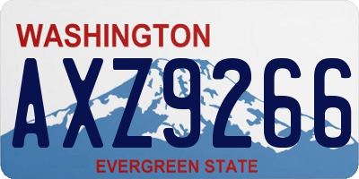 WA license plate AXZ9266