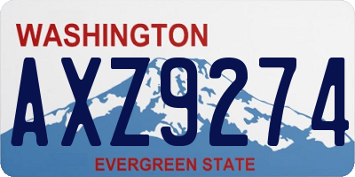 WA license plate AXZ9274