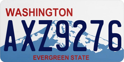 WA license plate AXZ9276