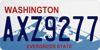 WA license plate AXZ9277