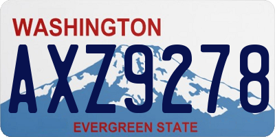 WA license plate AXZ9278