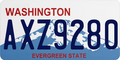 WA license plate AXZ9280