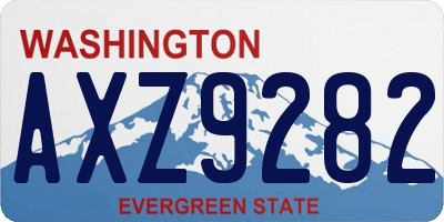 WA license plate AXZ9282
