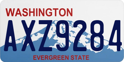 WA license plate AXZ9284