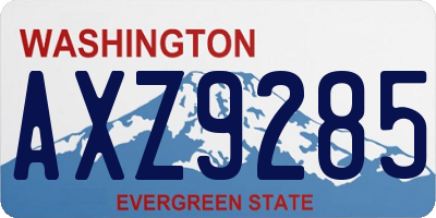 WA license plate AXZ9285