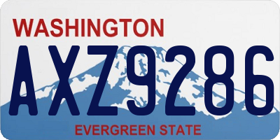 WA license plate AXZ9286