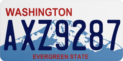 WA license plate AXZ9287