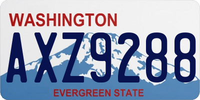 WA license plate AXZ9288