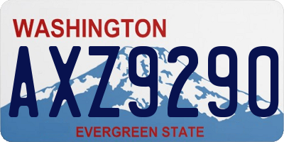 WA license plate AXZ9290