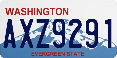 WA license plate AXZ9291