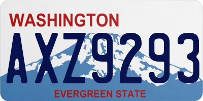 WA license plate AXZ9293